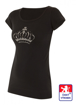 Obrázek z Dámské prodloužené designové tričko Crown černé - bavlna 
